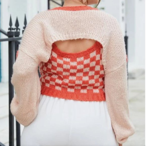 0XL - Plus Size Crop Top and Plaid Cami Top - Picture 3 of 3